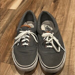 Vans Gray Canvas Sneakers with Vulcanized Sole